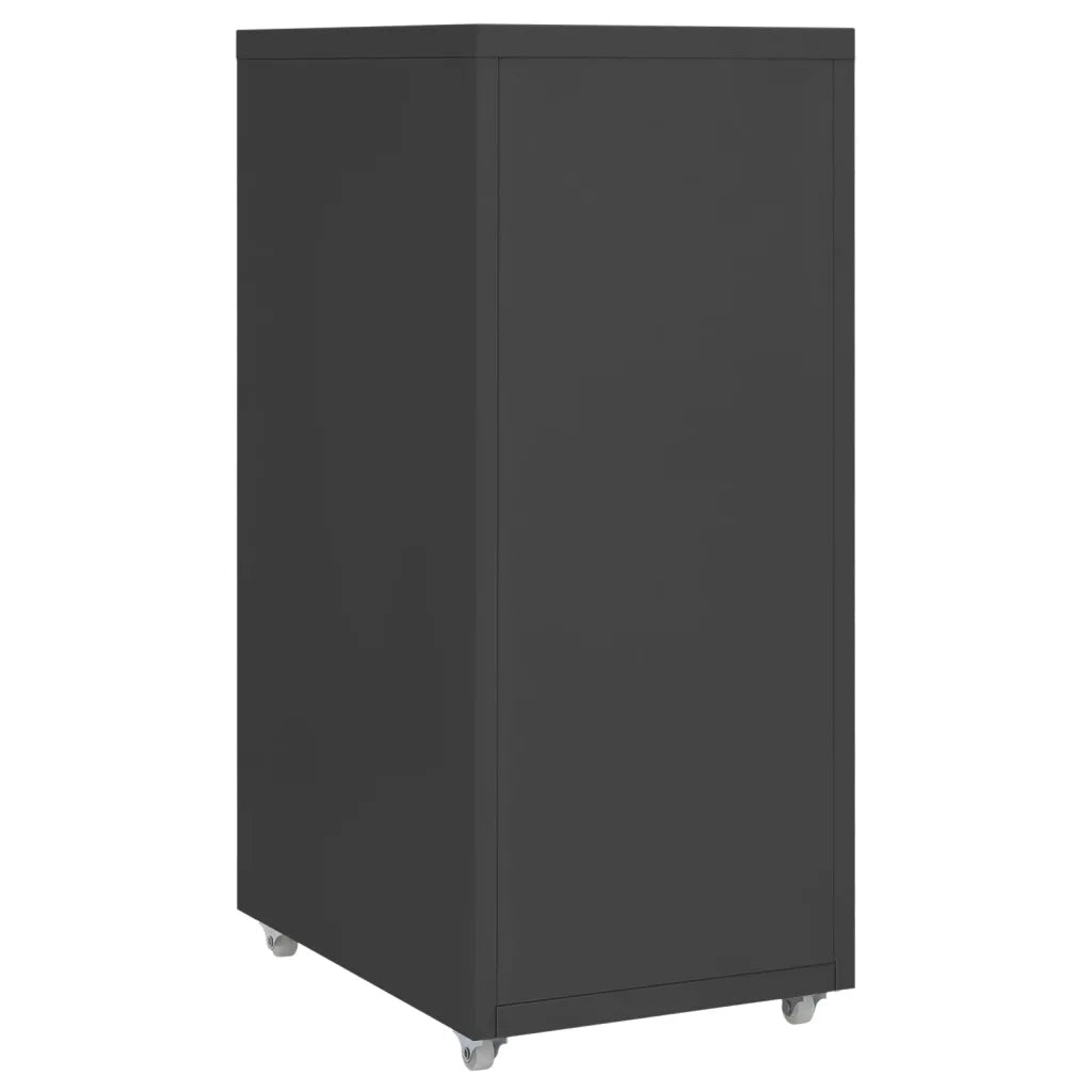 Schedario Mobile Antracite 28x41x69 cm in Metallo 335915