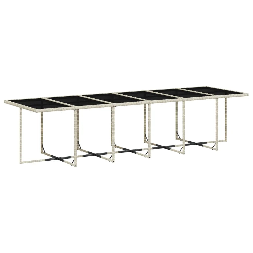Set da Pranzo da Giardino 13pz con Cuscini Grigio in Polyrattan 3278074