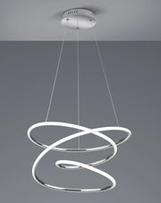 Lampada a Sospensione da Interno a LED SMD in Metallo Cromo