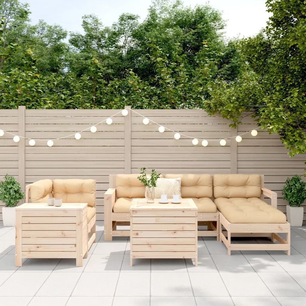 Set Divani da Giardino 7 pz in Legno Massello di Pino 3250540