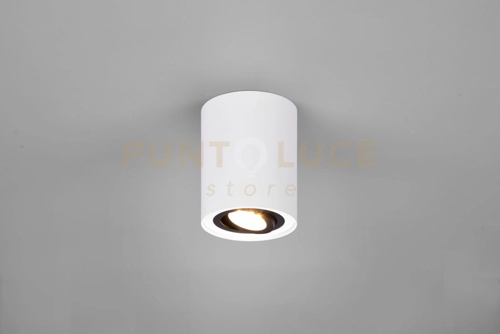 COOKIE CILINDRO SPOT ORIENTABILE BIANCO + NERO D. 9,6CM H. 12,5CM 1 LUCE ATTACCO GU10
