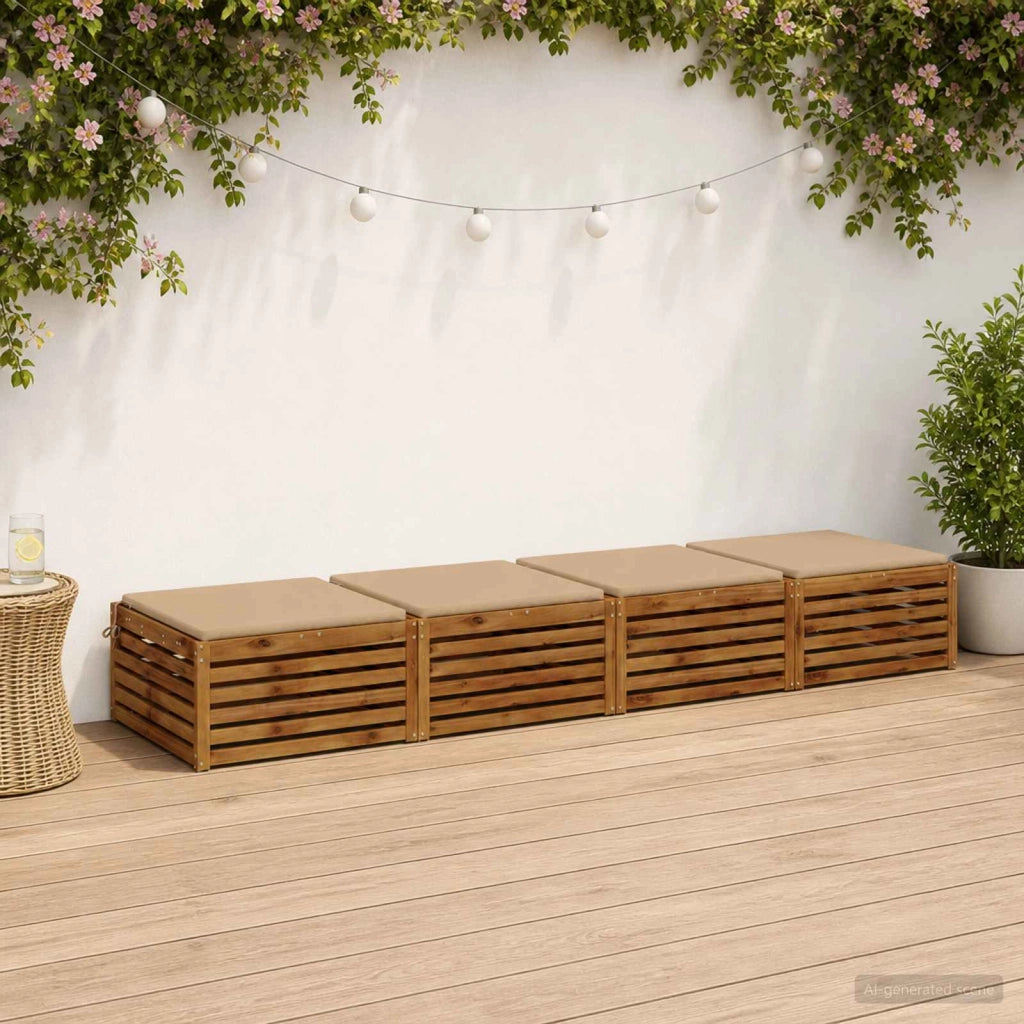 Cuscini per Sedia in 4 Pezzi SOEST 4 pz 100% Poliestere Sabbia 944594