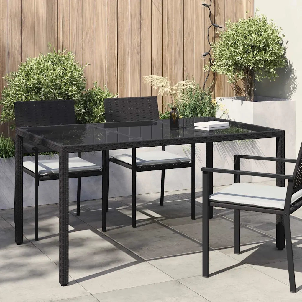 Tavolo da Giardino Nero 150 x 90 x 75 cm polyrattan 362540