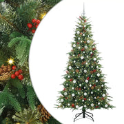 Albero di Natale Artificiale-Albero Natalizio con Rami Pieghevoli Verde 210 cm 464093