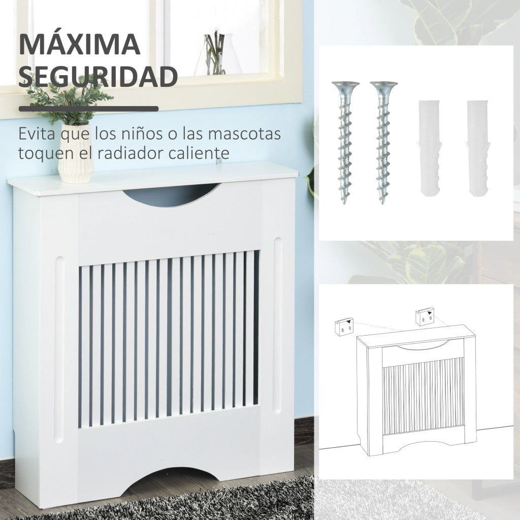 Copriradiatore con Ripiano Moderno ¨C zephmum ¨C MDF Bianco 78x19x82 cm