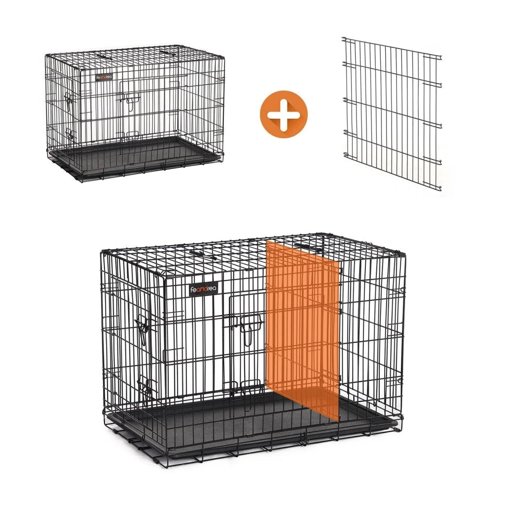 Trasportino per cani con 2 porte 92,5 x 57,5 ​​x 64 cm nero 12_0001192