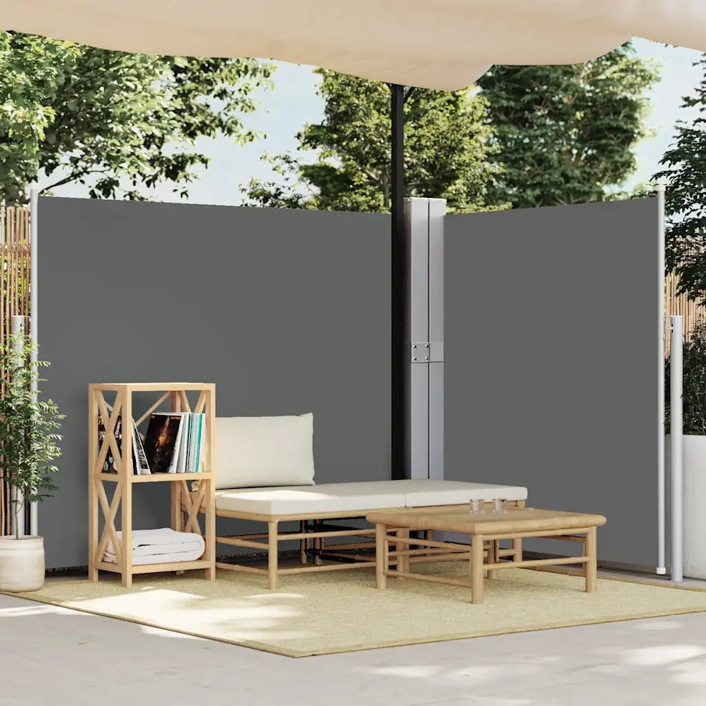 Tenda Laterale Retrattile per Patio 170x1200 cm Antracite 313395