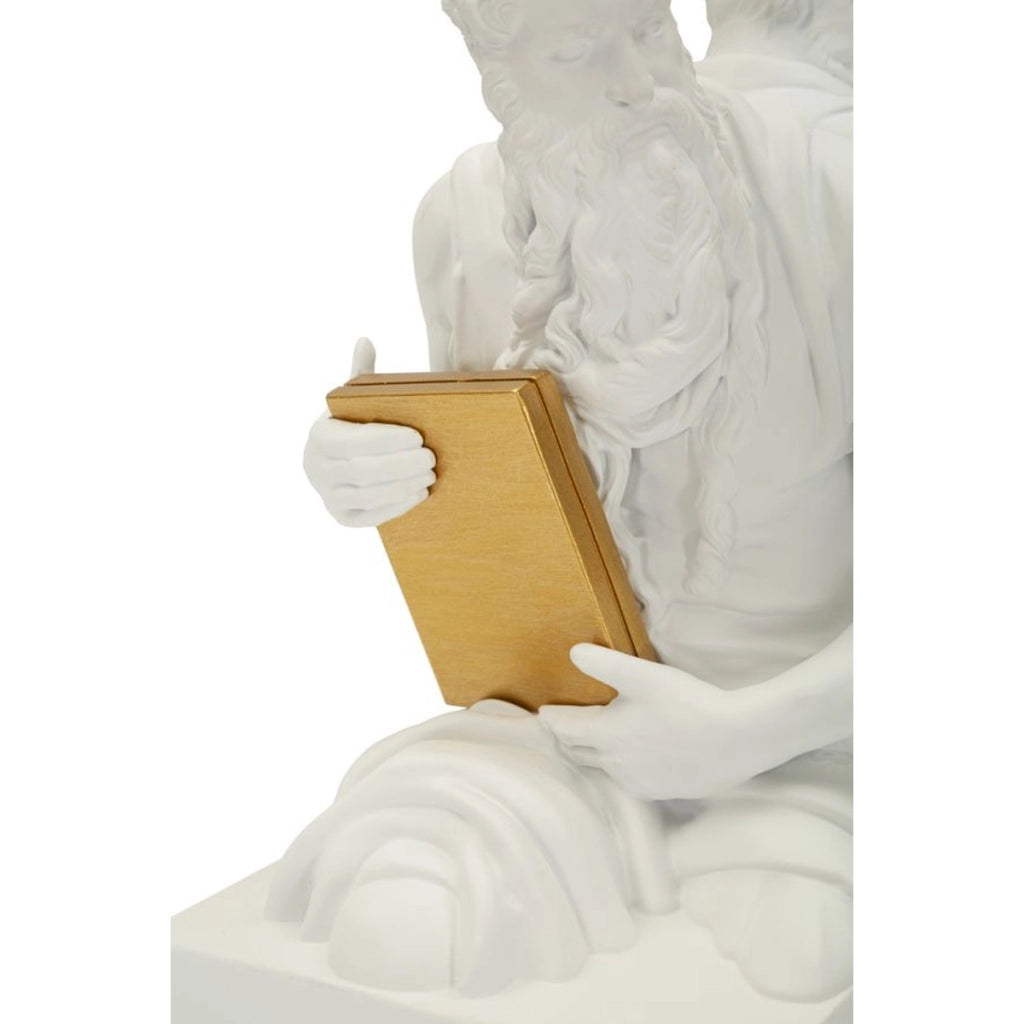 Scultura Nettuno, Bianco, Poliresina, 25,5x15x22,3 cm