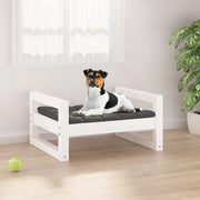 Cuccia per Cani Bianca 55,5x45,5x28cm in Legno Massello di Pino 821468
