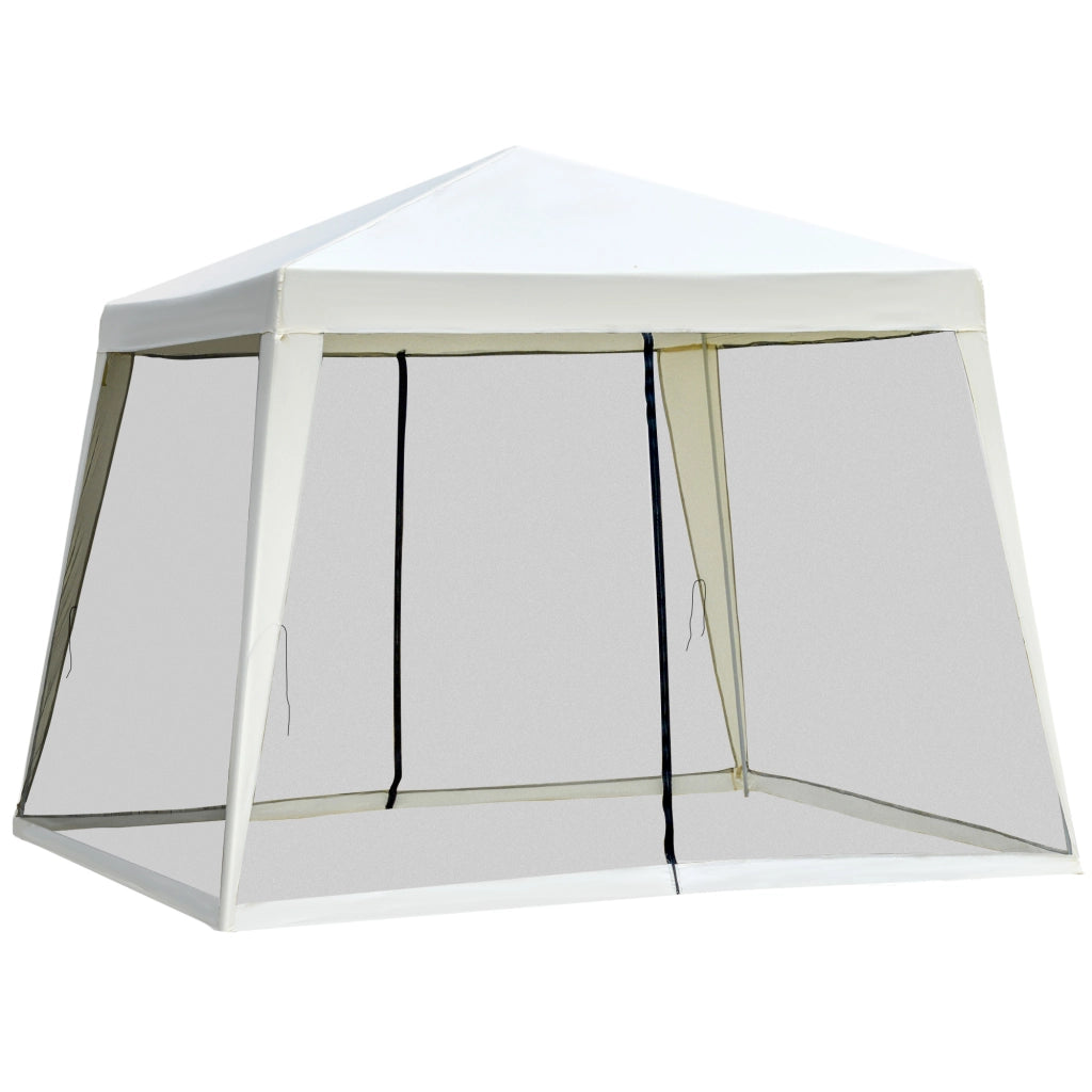 Gazebo da giardino ¨C zephmum ¨C crema 3x3m metallo poliestere