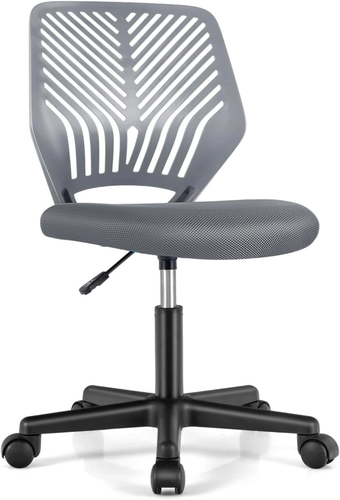 Sedia da Scrivania Ergonomica per Bambini, Sedia per Computer in Rete per Bambini con Ruote Universali, Regolabile in Altezza, Senza Braccioli, Sedia da Studio per Bambini(Grigio)