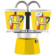 Bialetti 0001405-MR Mini Express Macchina da Caffe' Manuale 2 Tazze 90 ml Alluminio colore Giallo