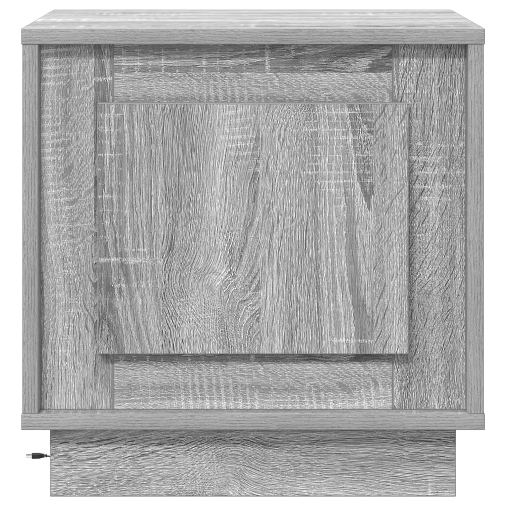 Comodino con luci LED Grigio Sonoma 44x34,5x45 cm