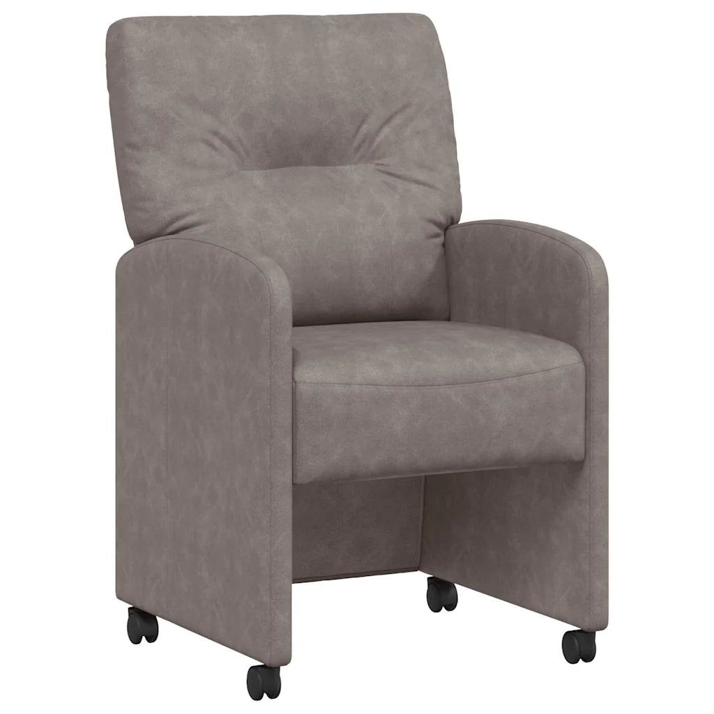 Sedie da Pranzo con Ruote 2 pcs Grigio 57 x 67 x 95 cm 42017841