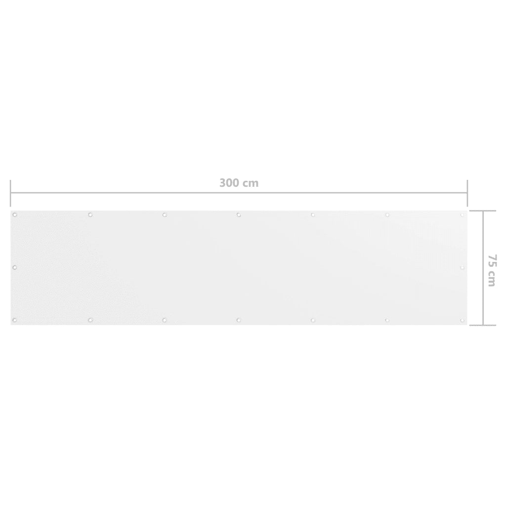 Paravento da Balcone Bianco 75x300 cm in Tessuto Oxford cod mxl 15477