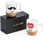 Mok di caffè con fondo a curvatura, porcellana, 300 ml, ideale regalo per matrimoni, anniversari e simili.