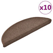 Tappetini per scale 10 pz | Gradini per Scale 56x17x3 cm Marrone caff¨¨ Semicircolari