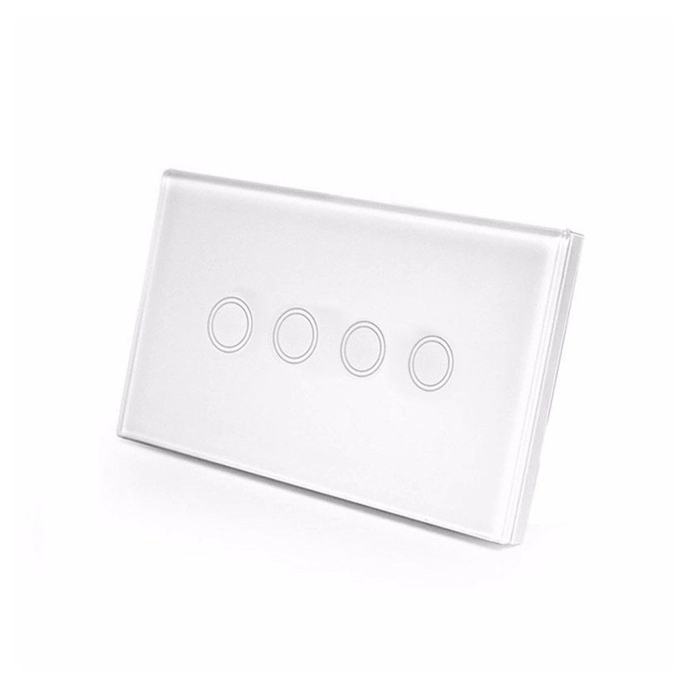 Trade Shop - Interruttore Touch Pulsanti In Vetro Temperato Ad Incasso Placchetta 503 1 A 4 -  -4 Fori     -
