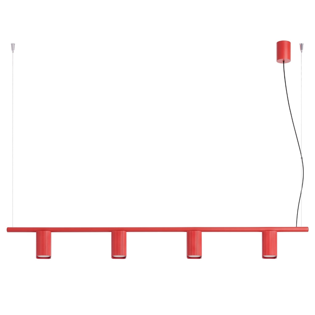 Lampadario RAYO 4 rosso