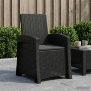Sedia da giardino reclinabile effetto rattan Antracite PP 8012001