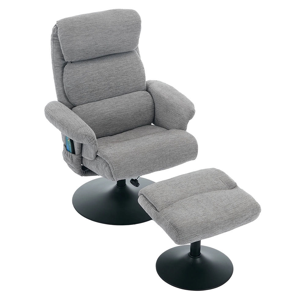 Poltrona massage - Xylo - 5 punti riscaldamento 360° chenille grigio