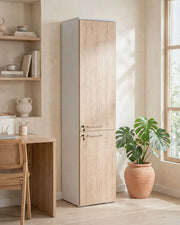 Armadio ufficio Dallas - Mobile archivio 2 ante con serratura - 4 mensole incluse - L. 45 x H. 199 x P. 42,5 cm – Bianco, virginia_