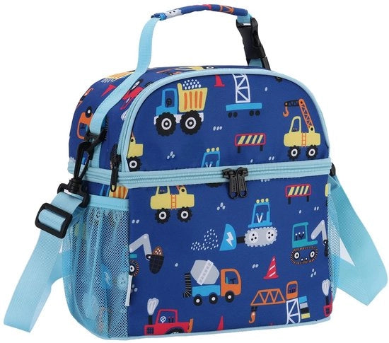 Porta-lunch per bambini piccoli, 8,5L, zaino per due pasti, borsa per bambini per scuola, asilo, picnic, veicoli giocattolo