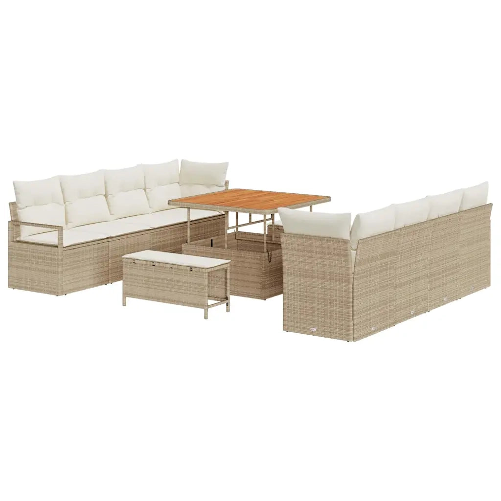 Set Divano da Giardino Beige e Crema 100 x 100 x 71 cm