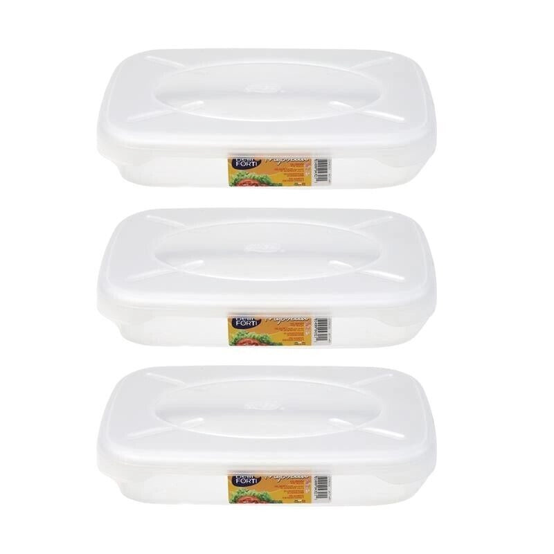 SET 3 CONTENITORI ERMETICI FRIGOBELLA RETTANGOLARI 1.15 LITRI