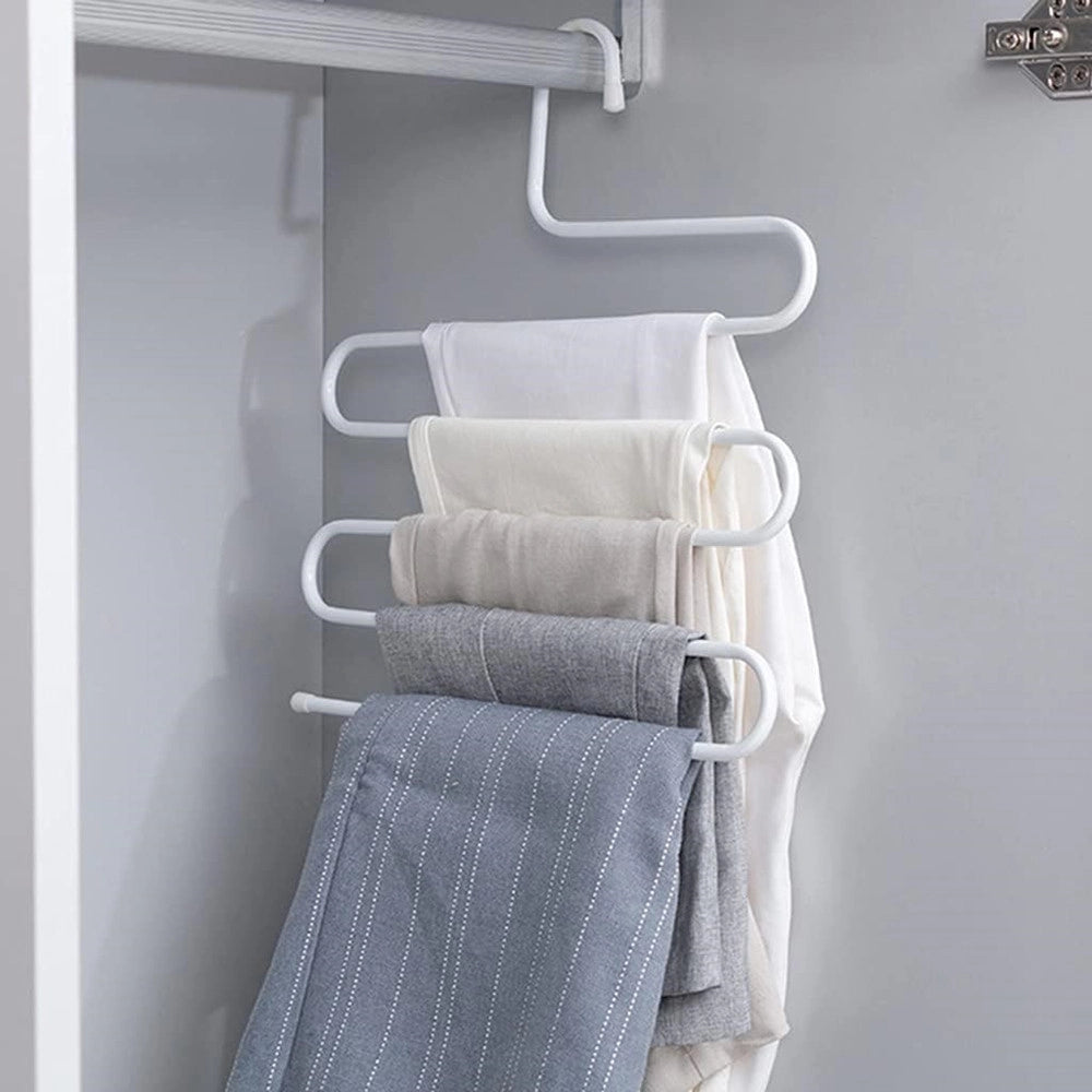 Trade Shop - Gruccia Appendi Pantaloni Jeans Forma A S Multistrato 34x34cm Bianco Salvaspazio 87697 -