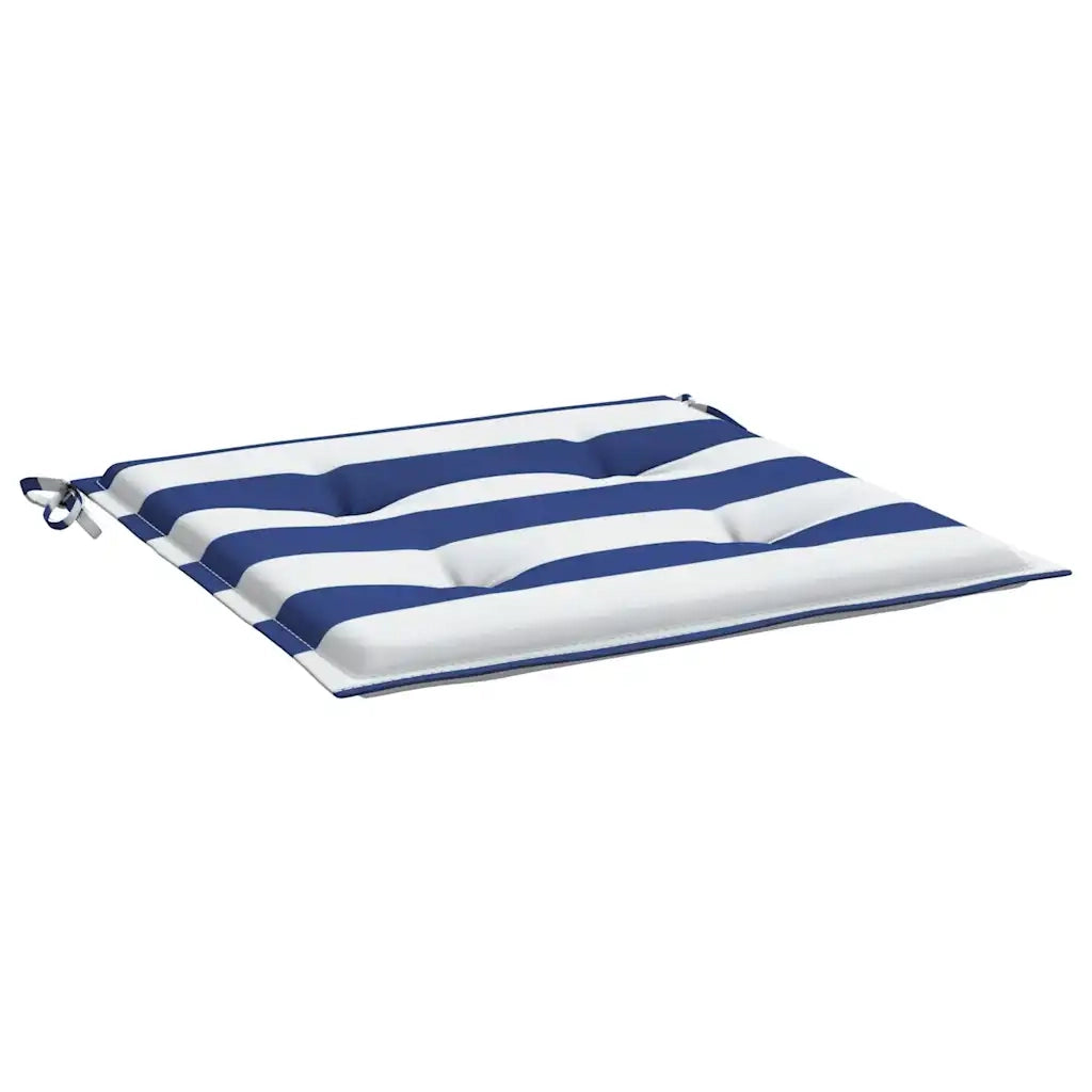 Cuscini per Sedia 2 pz | Cuscini per sedie Strisce Bianche e Blu 50x50x4 cm Tessuto