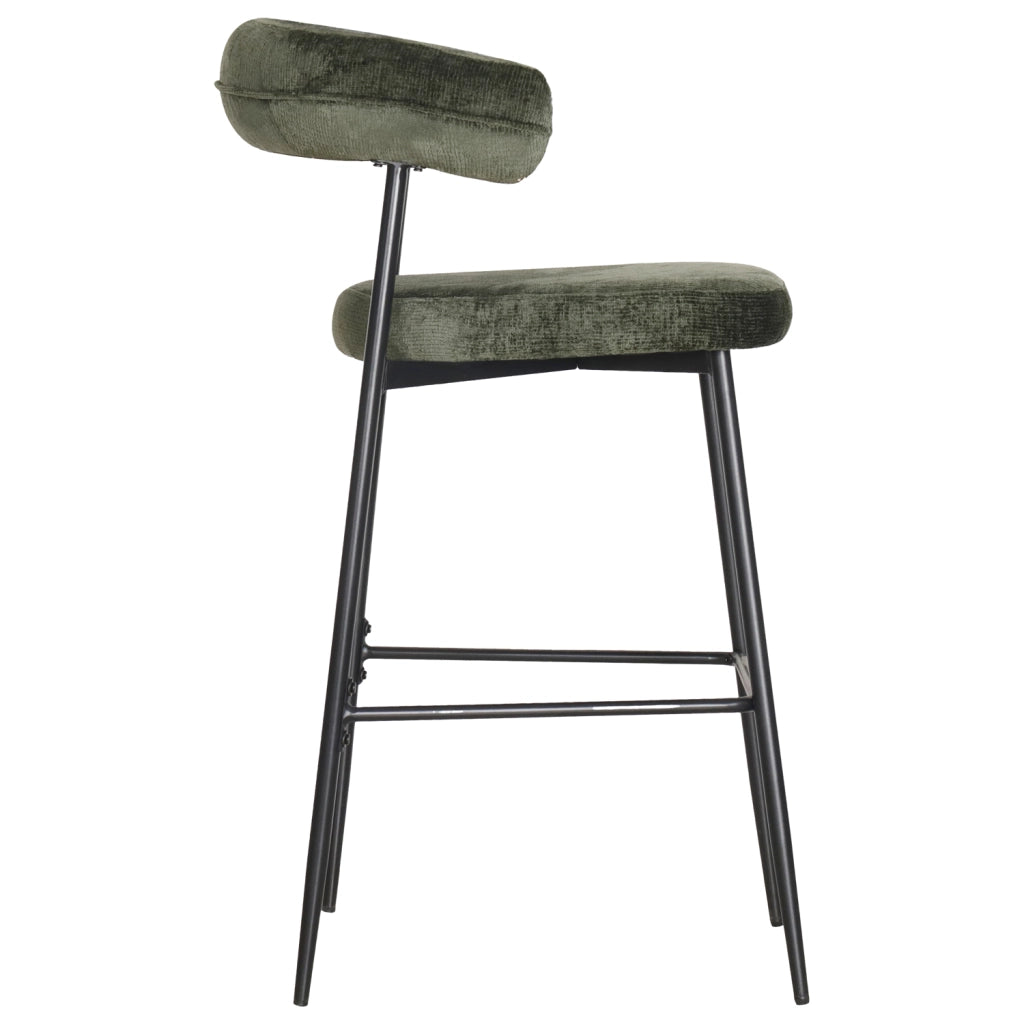 Set di 2 sgabelli da bar in tessuto verde THEA
