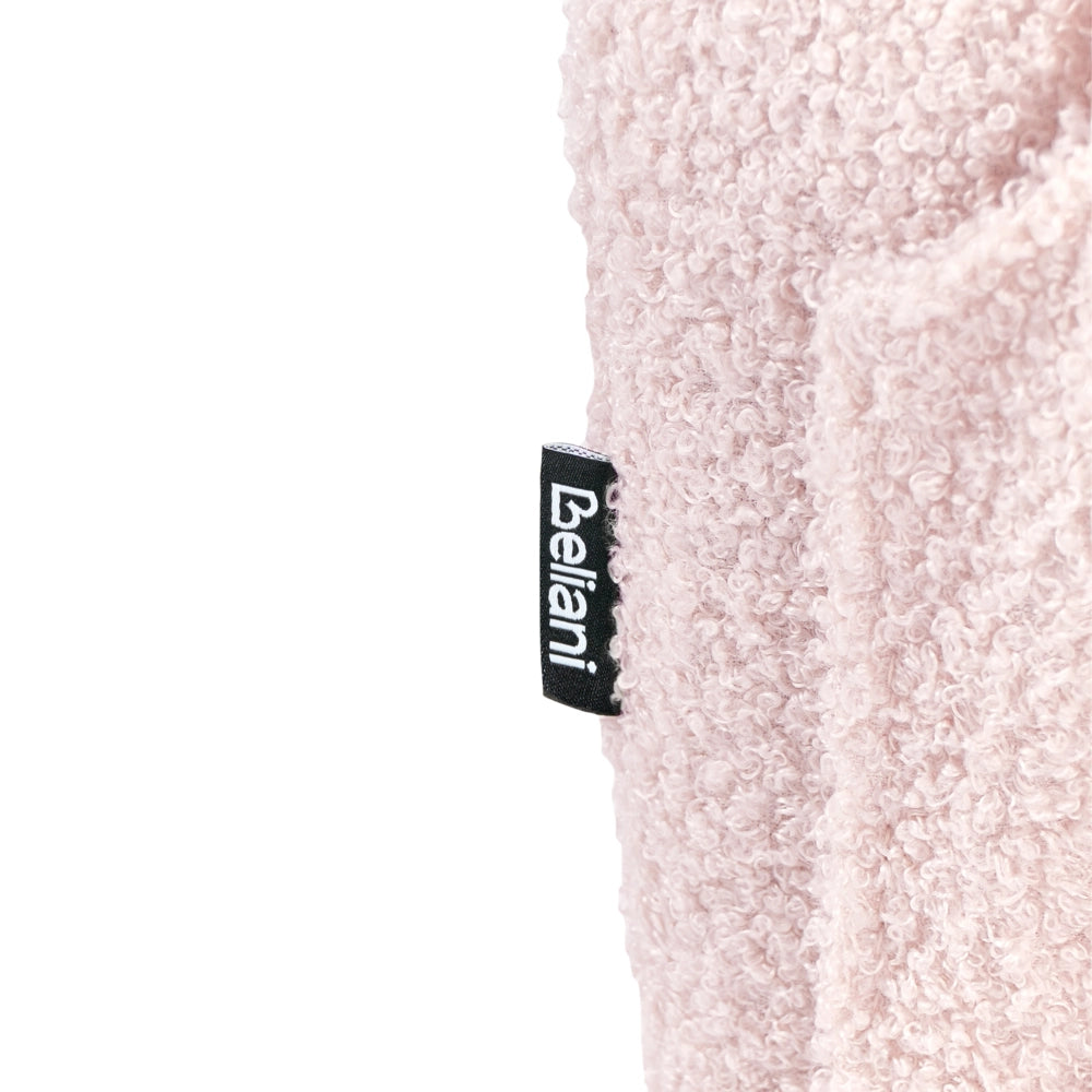 Sedia a dondolo per bambini Boucle in legno per bambini rosa pastello cameretta