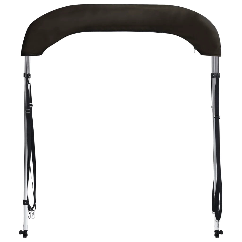 Bimini di Prua con Tendalino 2 Archi Nero 180x130x110 cm 94796