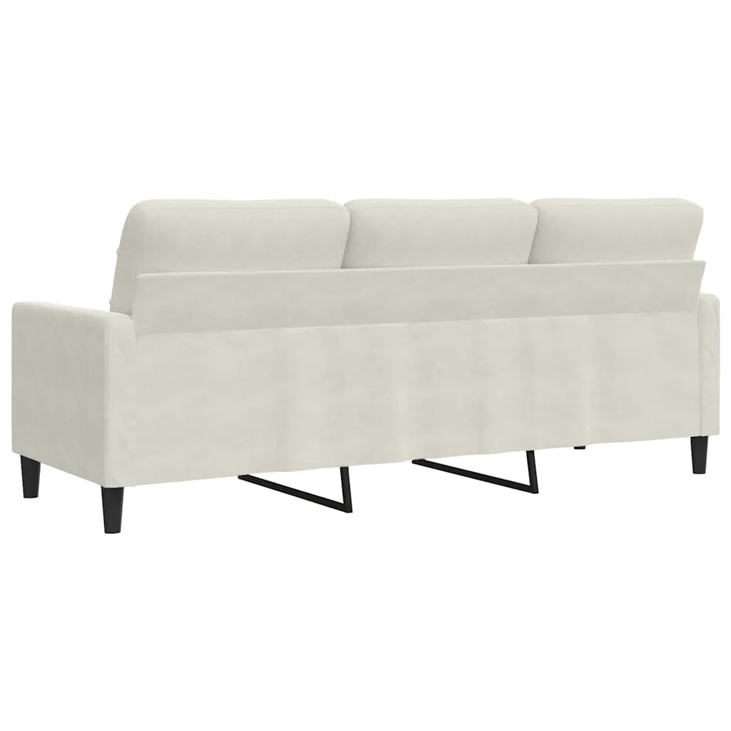 Divano a 3 Posti-Sofa 3 Posti Crema 180 cm in Velluto 228085