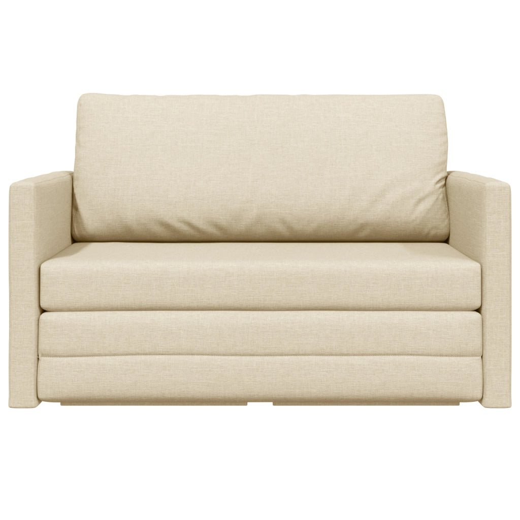 Divano Letto 2-in-1 Panna 124x71x78 cm Tessuto