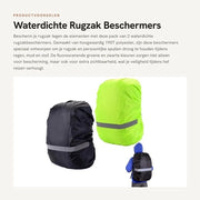 Set di 2 Sacchi Impermeabili per Borsa - Riflettenti - per Borse da 18-25L - Verde Fluorescente/Nero - Materiale Poliestere