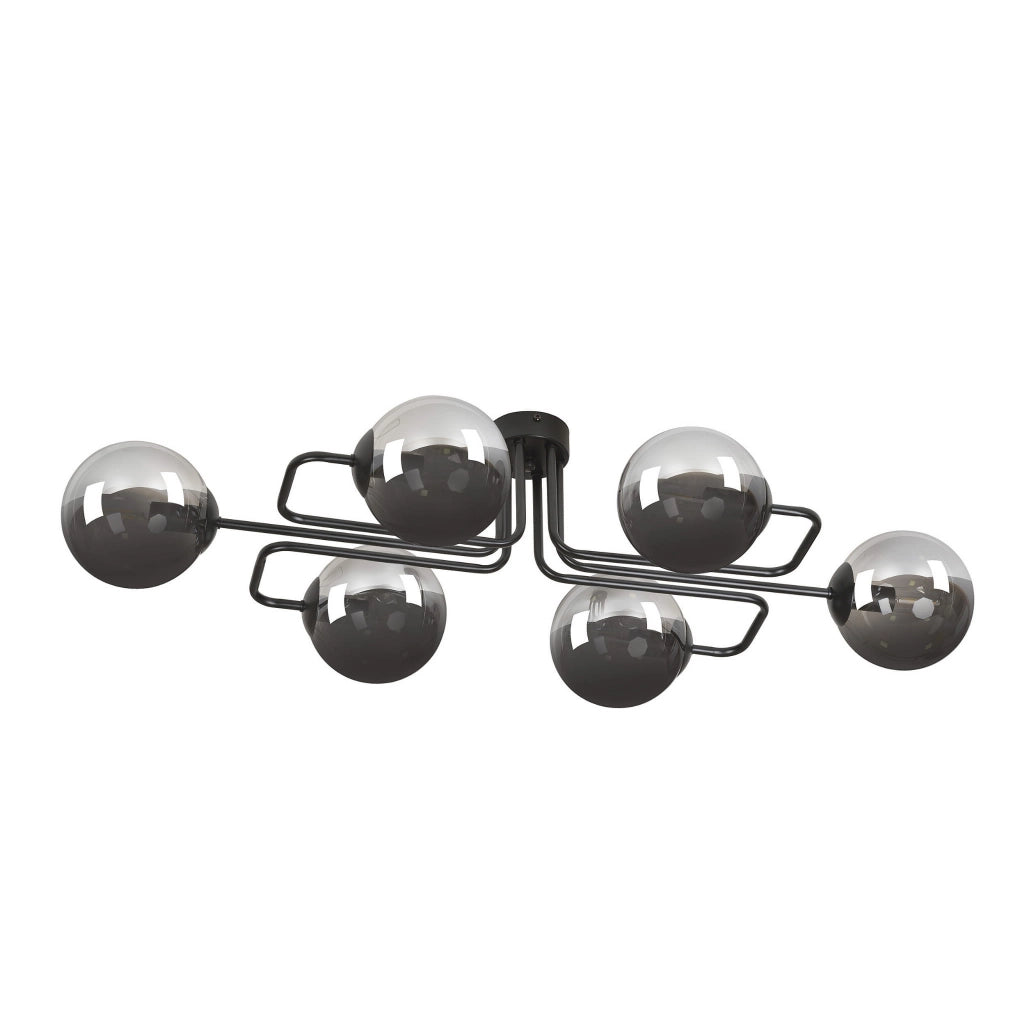 Lampadario Emibig Brendi 6 luci E14 nero grafite metallo