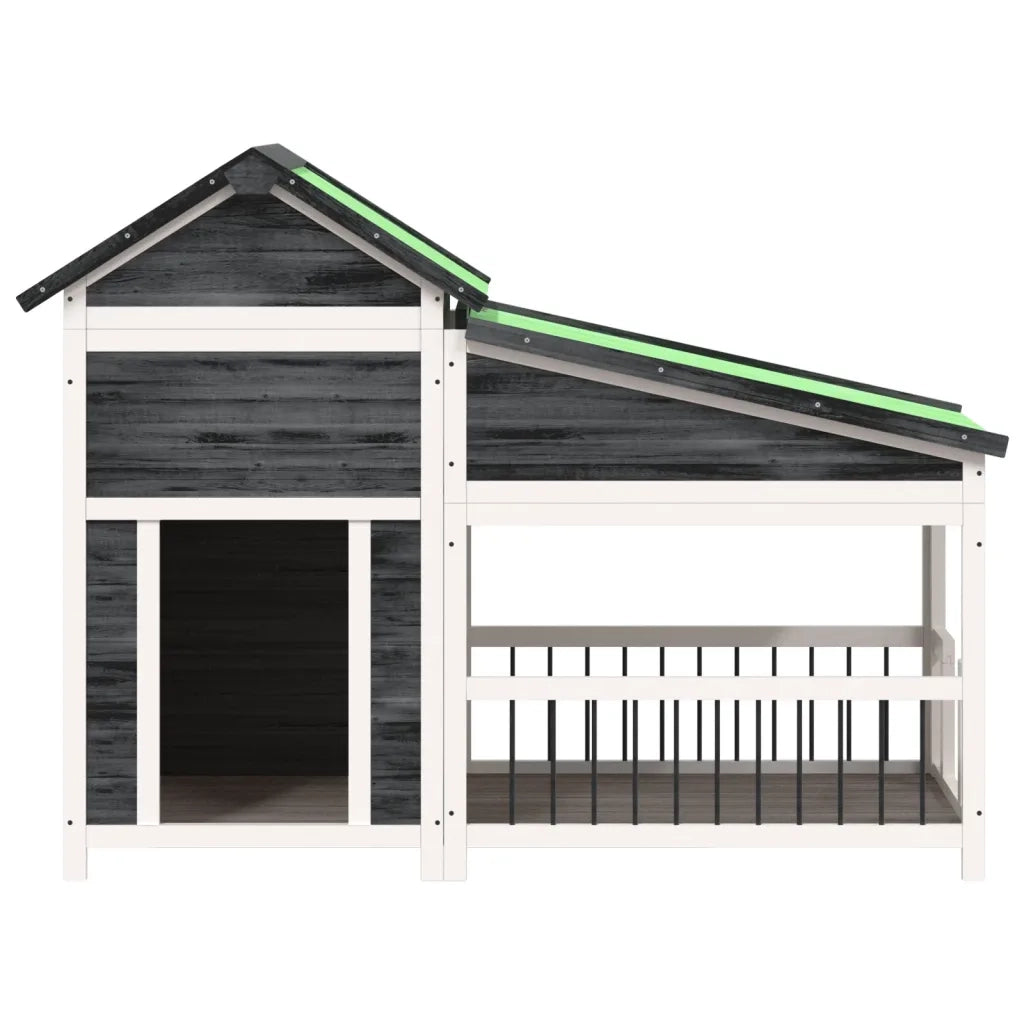 Cuccia per Cani Grigia 143x60,5x109cm in Legno Massello di Pino CFW6895672