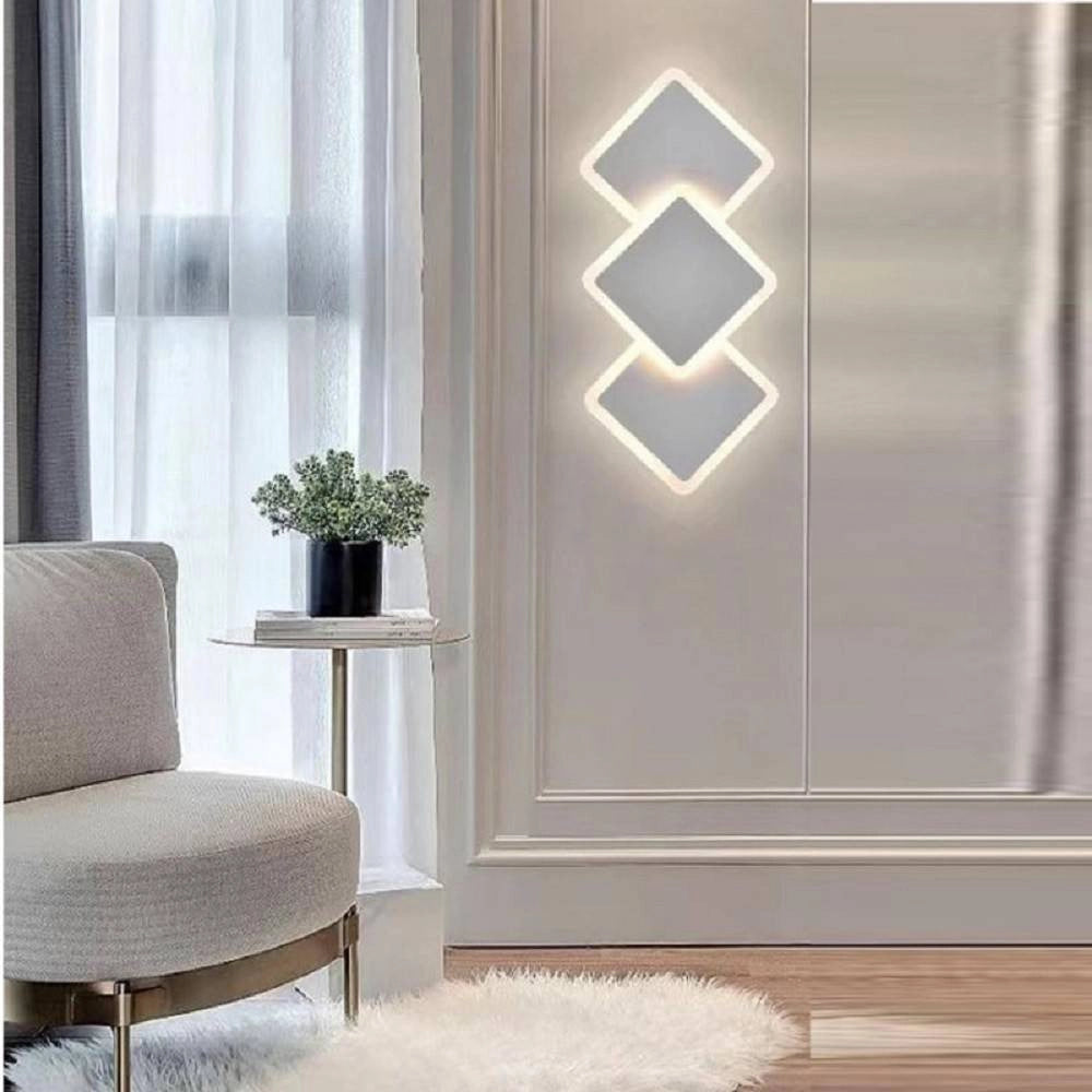 Trade Shop - Applique Moderno Triplo Rombi A Led 14w Da Parete 3 Colorazioni Di Luce Aq31-b3c -