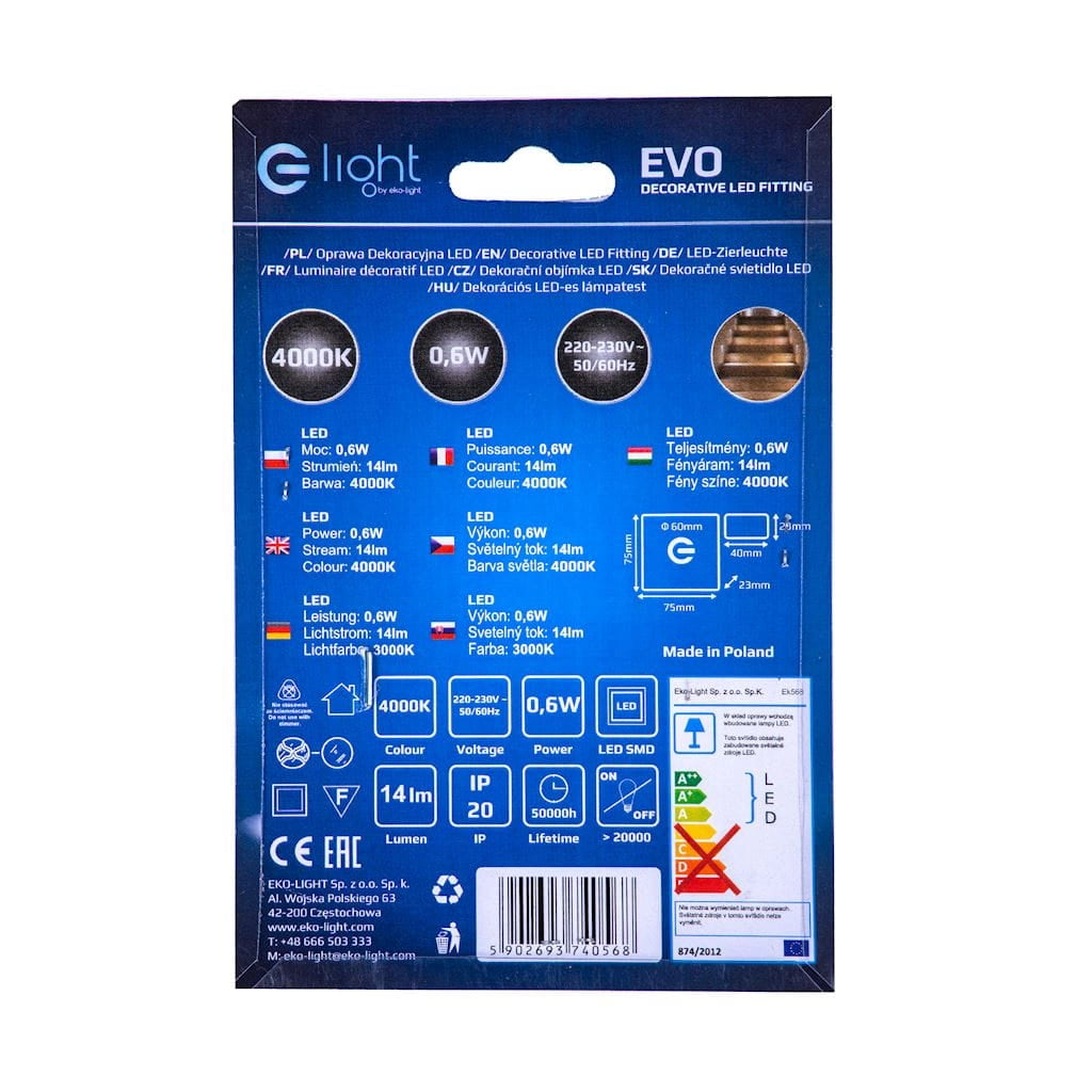 Lampada scala LED EVO Eko-Light EKS0568 0,6W 4000K argento