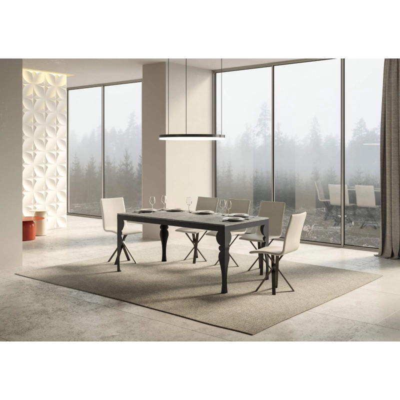 Tavolo allungabile 90x160/264 cm Paxon Evolution telaio Antracite - Cemento