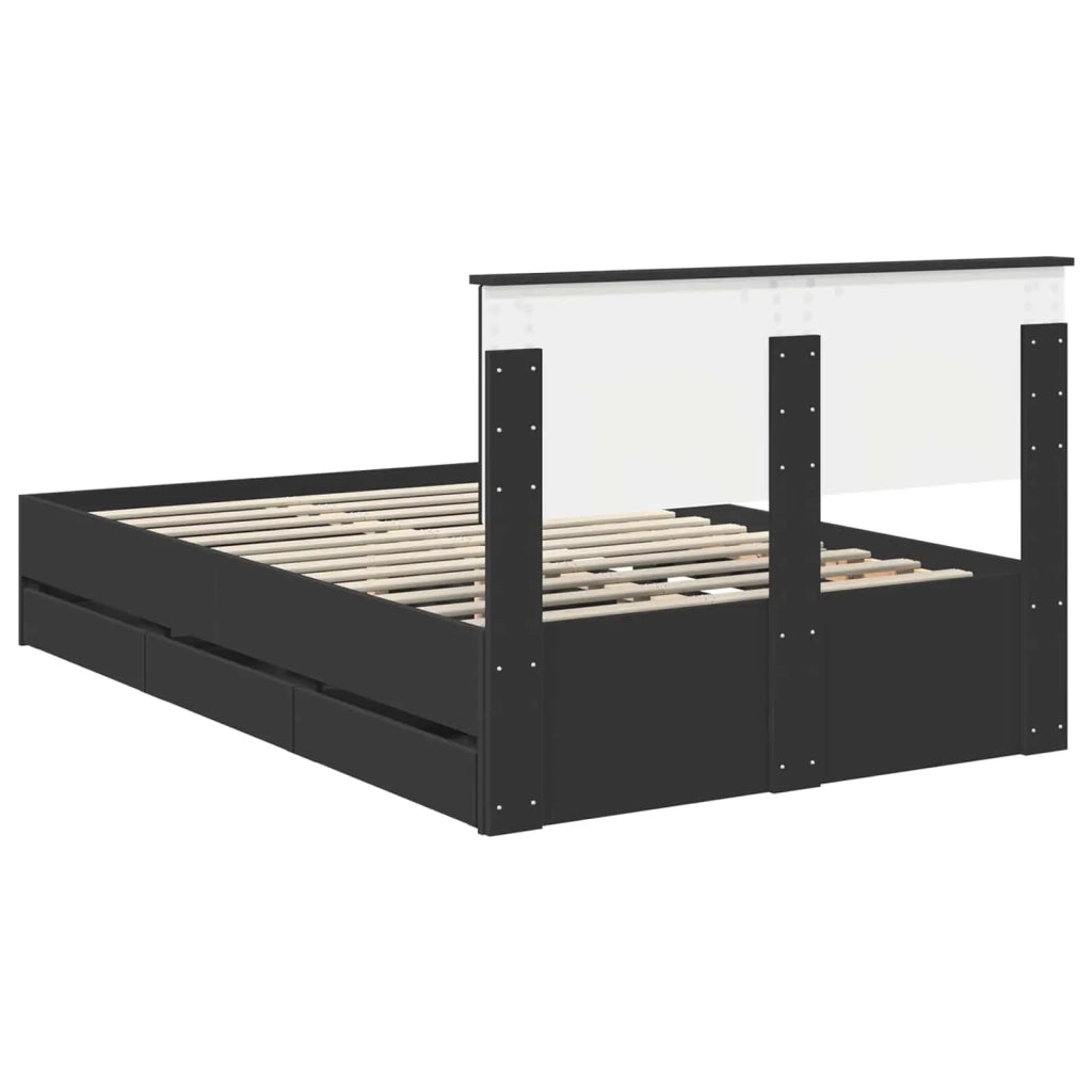 Struttura del letto-Giroletto Nero 120 x 190 cm Legno Ingegnerizzato 905437