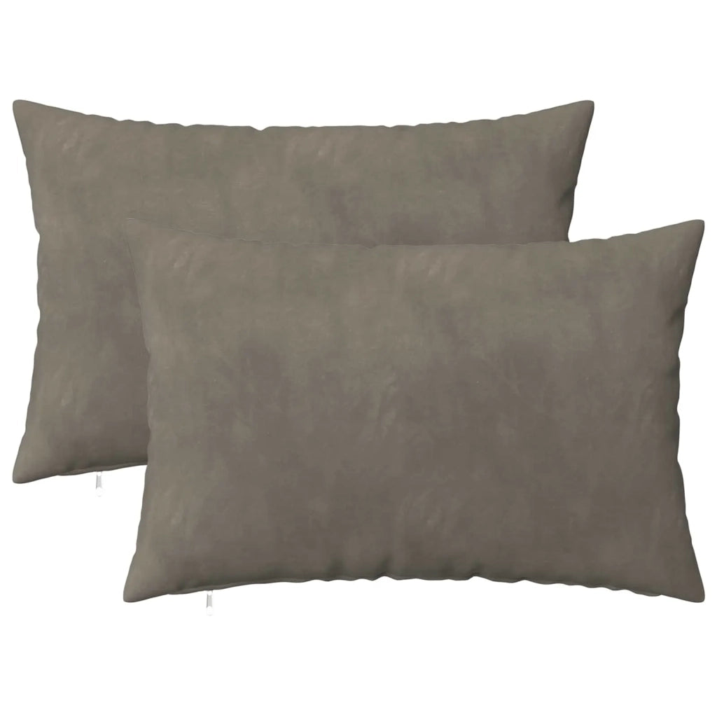 Cuscino con cuscino HEERLEN 2 pz Grigio Chiaro Velluto 927702