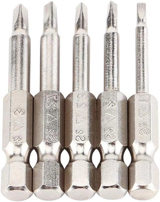 50 mm 1-4 pollici zeshoekige triangolari chiavi a vite Δ1.8-Δ3.0 forti magnetismo - 5 pezzi - per chiavi a vite elettriche chiavi a vite a mano chiavi a vite a batteria.