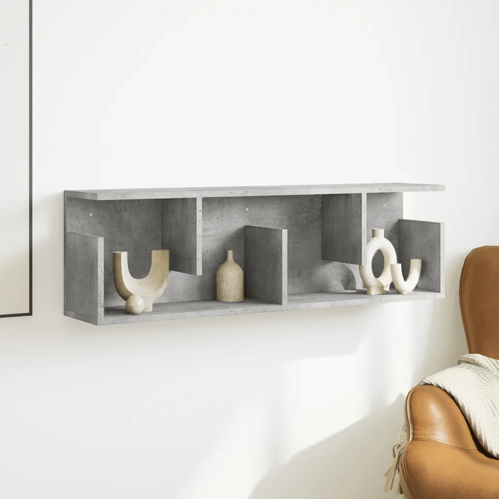 Mobile a Parete 100x20x30cm Grigio Cemento in Legno Multistrato 854844