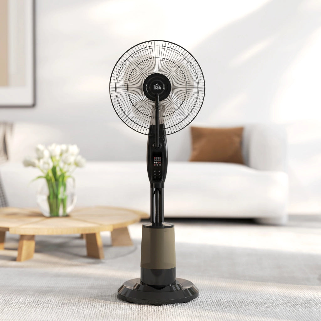 Ventilatore Nebulizzatore con Serbatoio 3,2L 3 Modalità e 3 Velocità Oscillazione 70° Timer Telecomando Nero