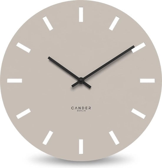 Ora Silenziosa da Parete 50 cm - Design Analogico e Moderno - Colorazione Calda Grigia per Camera da Letto e Salotto