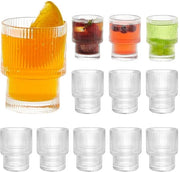 Set di 12 bicchieri multifunzionali in vetro borosilicato