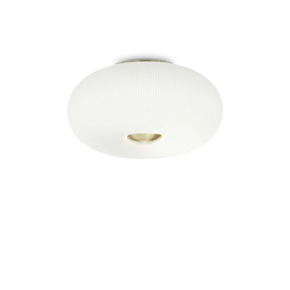 Plafoniera Moderna Arizona Vetro Bianco 5 Luci Gx53 9W 3000K Luce Calda